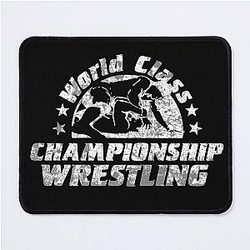 of World Class Championship Wrestling distressed in white Mouse Pad