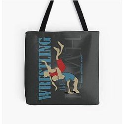 Wrestling Figures All Over Print Tote Bag