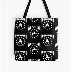 Wrestle design Wrestling Match Silhouette Gift Wrestler Boy All Over Print Tote Bag