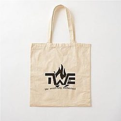 The Wrestling Enthusiast Logo Black Cotton Tote Bag