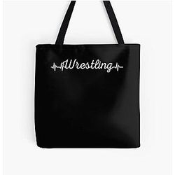 Heartbeat Wrestling Fan Wrestler Accessories Wrestler Gear All Over Print Tote Bag