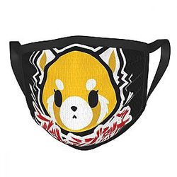 Aggretsuko Face Mask - Black Border Mask