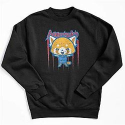 Aggretsuko Sweatshirts: Red White And Blue Usa Americana Raglan Baseball Pullover Sweatshirt