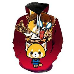 Aggretsuko Hoodie - 3D Printed Fashion Pullover Hooded Hoodie