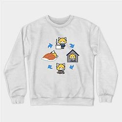 Aggretsuko Sweatshirts - Work Home Internet Sleep - Retsuko TP2204