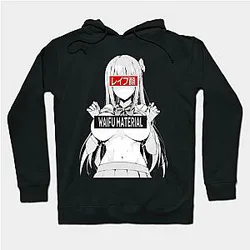 Ahegao Hoodie - Waifu Material Lewd Ecchi Ahegao Busty Babe Anime Girl