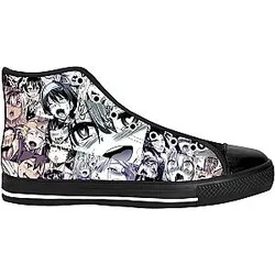 Ahegao Shoes - High Top Converse Anime Manga Girl Mixed (Mixed Black)