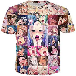 Ahegao Shirt - Anime Agehao Face Color Remix