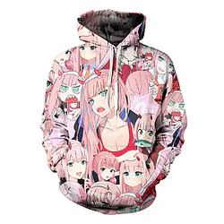 Darling In The Franxx - Zero Two Ahegao Face Hoodie
