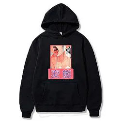Ahegao Hoodie - Japan Ahegao Printing Pullover Streetwear Hooded Hoodies