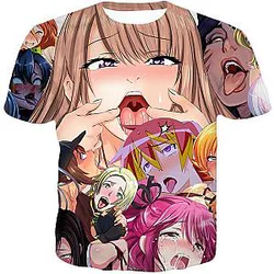 Ahegao T-shirts Hot Anime Face 2021