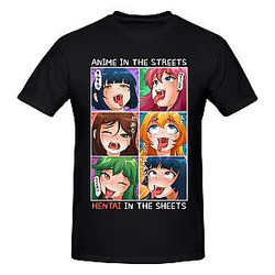 Hentai Ahegao Anime T-shirt - Clothing Cotton  Graphics T-shirt