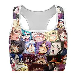 Ahegao Sports Bra 3D Face Meme