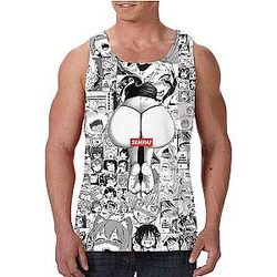 Ahegao Tank Top - Printed Anime Ahegao Tank Top