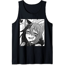 Ahegao Tank Top - Otaku Ahegao Neko Cat Ears Anime Tank Top