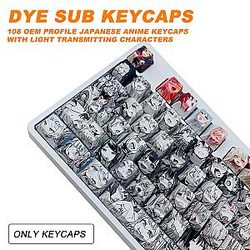 108 Key caps Dye Sublimation PBT OEM Profile Ahegao Japanese Anime Keycaps AL2402