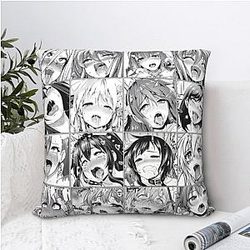 Ahegao Otaku Anime Dripping Drooling Anime Weeb Love Print Pillow AL2402
