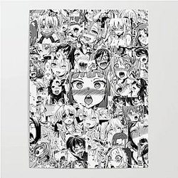 Canvas HD Ahegao Classic Anime Japan Prints Poster Wall Art Home Cool Decoration AL2402