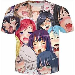 Ahegao Hentai Multicolor T-shirt