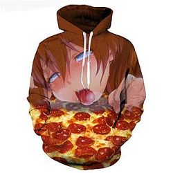 Ahegao 3D Pizza Hoodie
