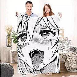 Ahegao Blankets - Ahegao Manga Girl Hentai Anime Throw Blanket