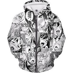 Sexy Ahegao Zip Up Hoodie Hentai Face