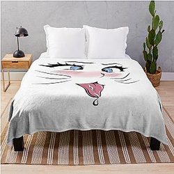 Ahegao Blankets - Ahegao Cat Love You Ahegao Throw Blanket