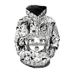 New 3D Printed Sexy Ahegao Hoodie
