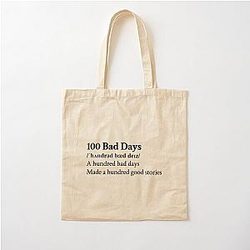 AJR Aesthetic Quote Lyrics Motivational 100 bad days Cotton Tote Bag