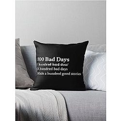AJR Aesthetic Quote Lyrics Motivational Black Throw Pillow