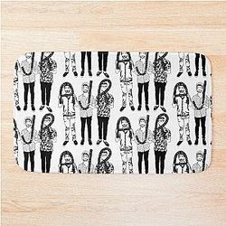 ajr band black outline  Bath Mat