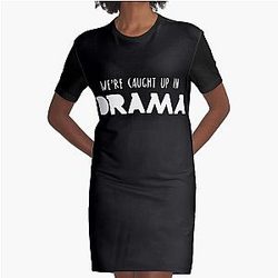 AJR We're Caught Up In Drama Graphic T-Shirt Dress