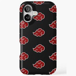 Akatsuki Cloud Pattern: Red Black Naruto Inspired Design iPhone Tough Case