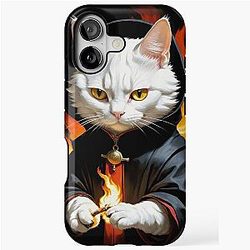 A cute cat in an Akatsuki cloak iPhone Tough Case