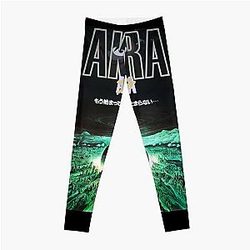 Akira Leggings - Akira green city explosion Poster Leggings RB0908