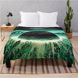 Akira Blanket - Akira Green Japanese Cyberpunk City Explosion Poster Throw Blanket RB0908