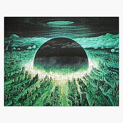 Akira Puzzles - Akira Green Japanese Cyberpunk City Explosion Poster Jigsaw Puzzle RB0908