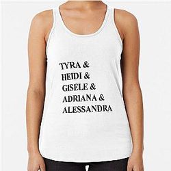00s Supermodels Tyra Banks Heidi Klum Gisele Bundchen Adriana Lima Alessandra Ambrosio Racerback Tank Top