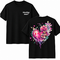 Watercolor Dripping Heart Floral LA 2705 Alexander Stewart T-Shirts
