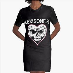 Alexisonfire Skull  Graphic T-Shirt Dress