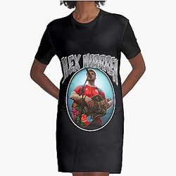 Black Graphic T-Shirt Dress