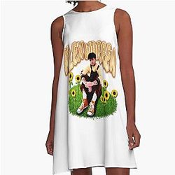 Sunflower on Grass Alex Warren A Line Dress