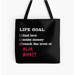 Alia Bhatt Life Goal All Over Print Tote Bag