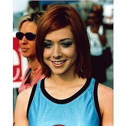 Posterazzi Alyson Hannigan Blue Tank Top Photo Print (8 x 10) Item PIC241