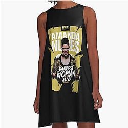 Amanda Nunes Baddest Woman Alive UFC Champion A-Line Dress