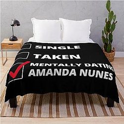 Mentally Dating Amanda Nunes Throw Blanket