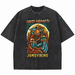 Amon Amarth Metal Band | Jomsviking NTMD1408 Washed Amon Amarth T-Shirt