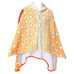 Demon Slayer Zenitsu Hooded Wearable Blanket Hoodie Throw Blanket Cosplay 160x100 cm HTA1404 Meo Cua Hoodies