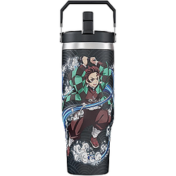 Demon Slayer Kimetsu No Yaiba Tanjiro Water Hashira Tumbler with Lid, 30 Oz Water Cup, HTA1504 Meo Cua Mugs
