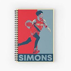 Anfernee Simons Runs the Ball Hope Spiral Notebook